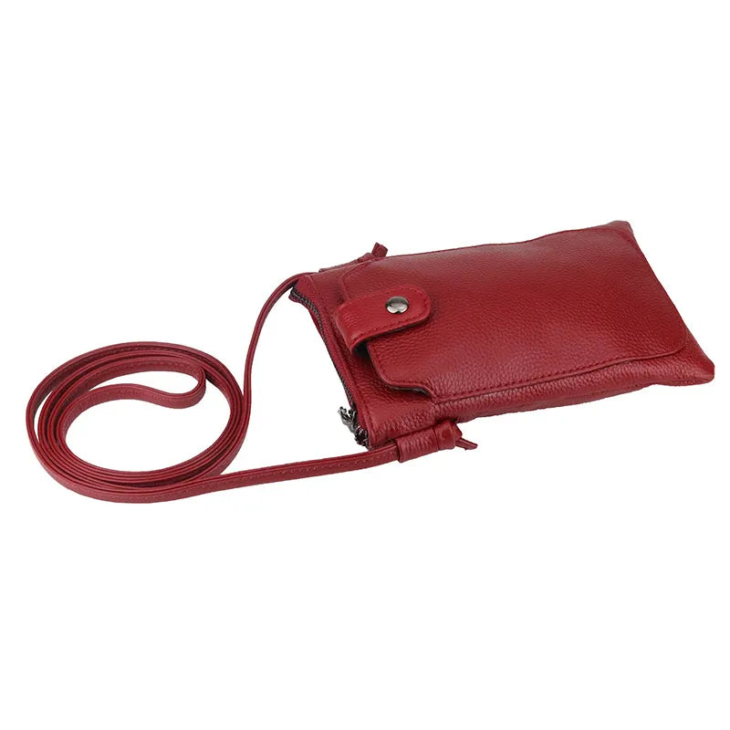 Wholesale Women Fashion Solid Color Genuine Leather Mini Crossbody Bag