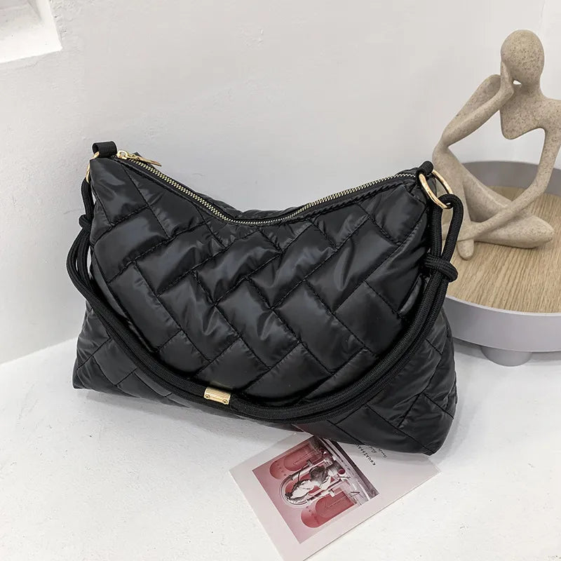 Women Casual Basic Stitching Design Solid Color Large Capacity PU Shoulder Bag