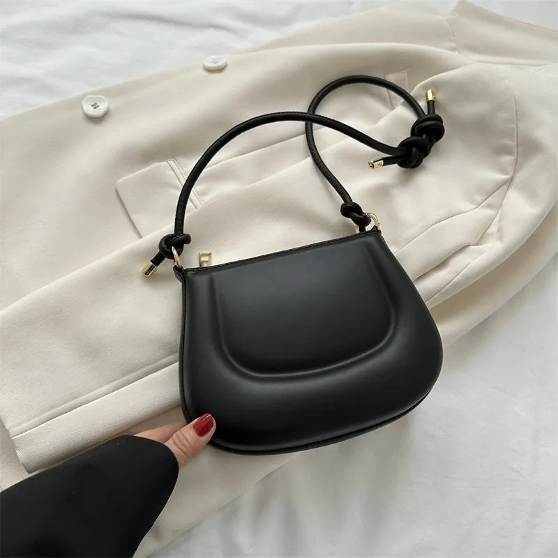 Women Fashion Solid Color Zipper Shoulder Underarm Bag