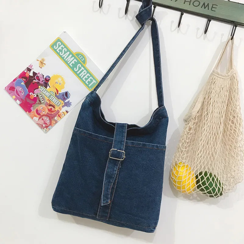 Denim Simple Large Capacity Shoulder Bag