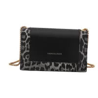 Fashion Leopard Chain Mini Square Shoulder Bag