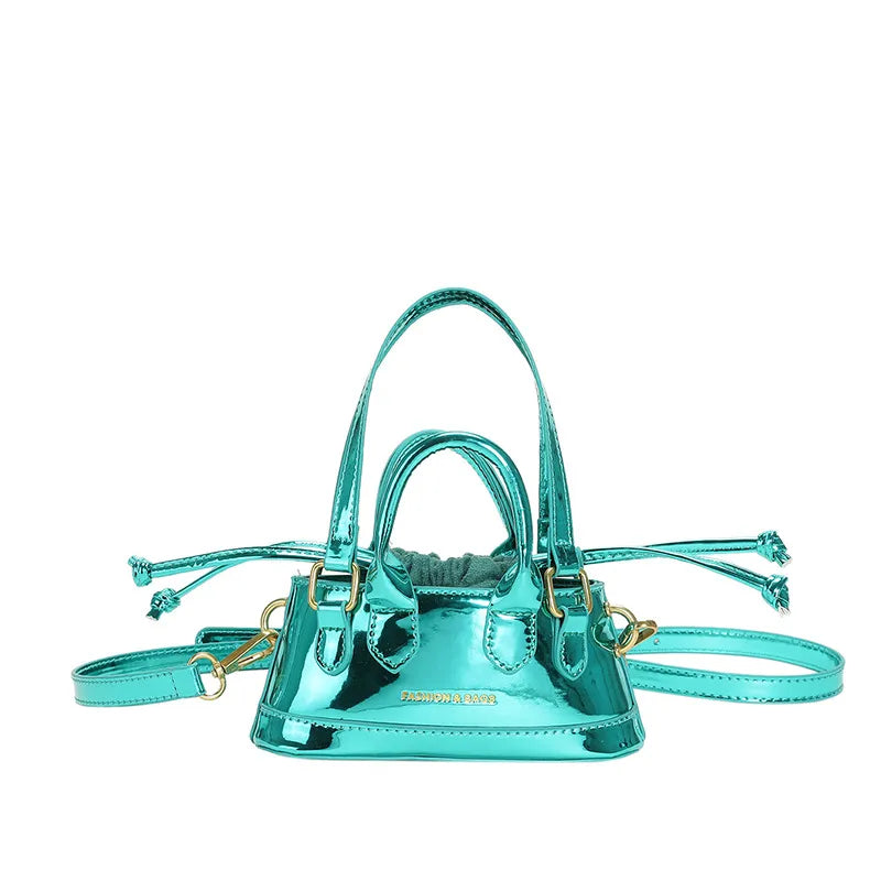 Women Fashion Solid Color Patent Mini Crossbody Bag