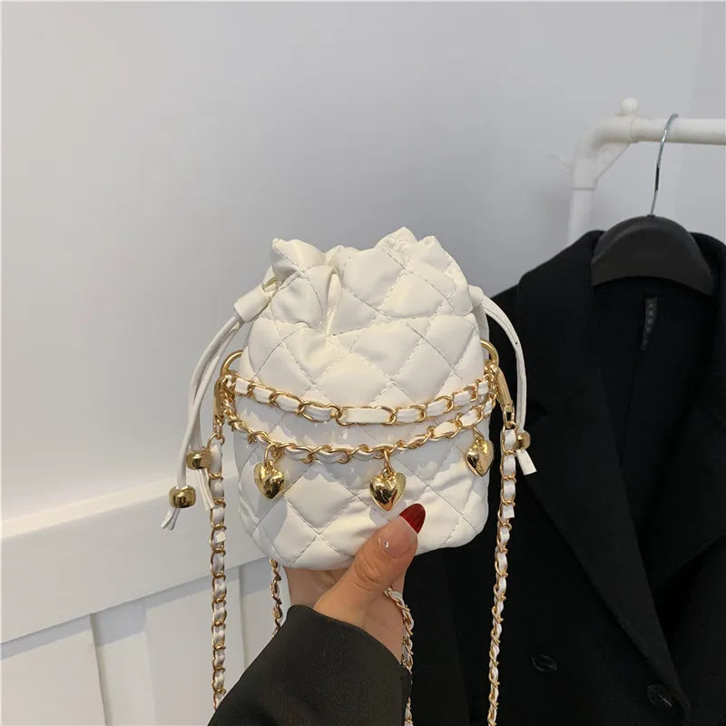 Fashion Solid Color Chain Mini Crossbody Bag