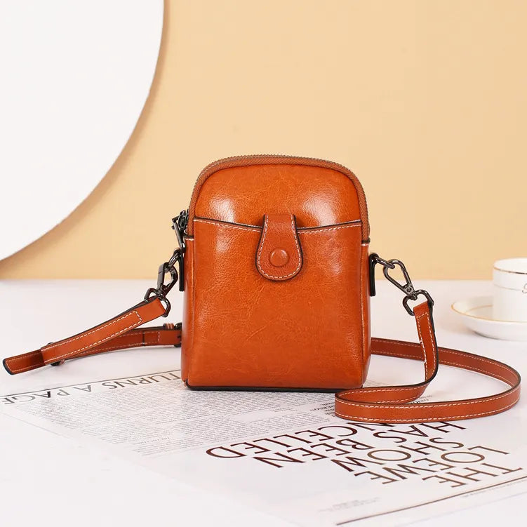 Wholesale Women Retro Genuine Leather Mini Phone Bag Shoulder Bag