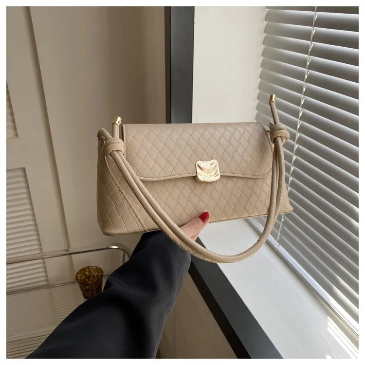 Rhomboid Flap-On PU Shoulder Underarm Bag