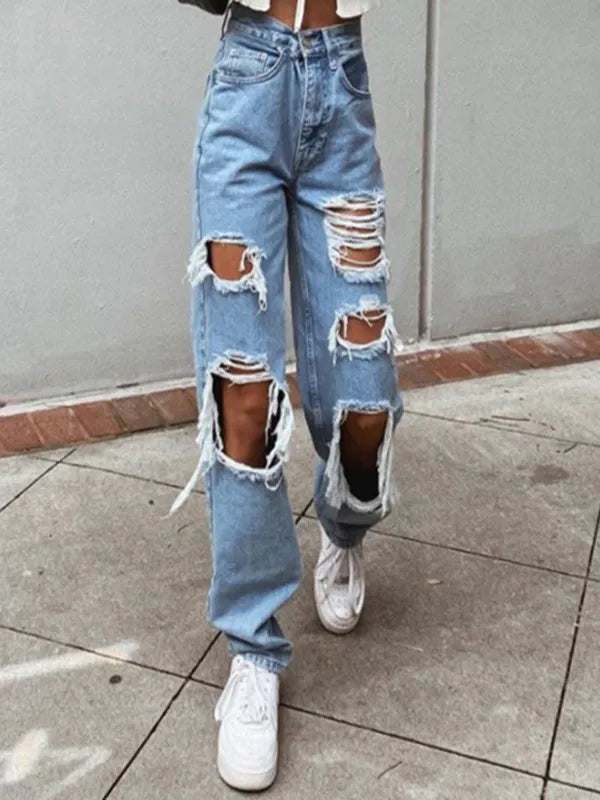 Casual Loose Ripped Jeans