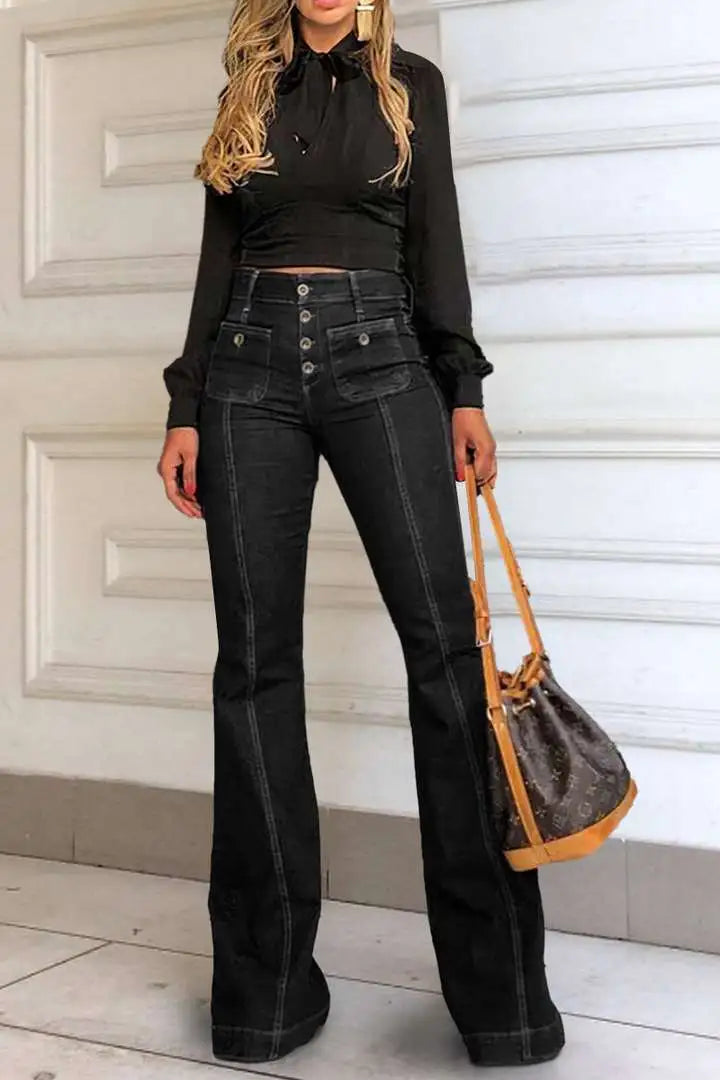 Retro High Waist Stretch Jeans