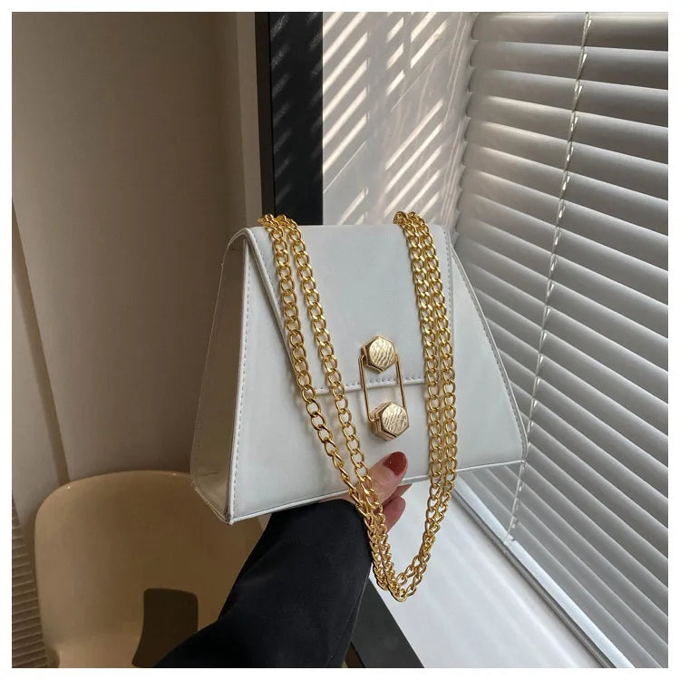 Women Fashion Casual Solid Color Flap Chain Mini Shoulder Bag