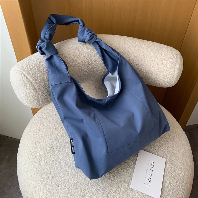 Women Casual Design Solid Color Large Capacity Shoulder Handle Tote Bag