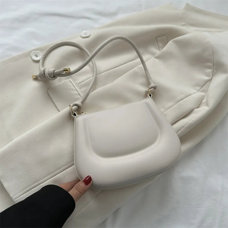 Women Fashion Solid Color Zipper Shoulder Underarm Bag