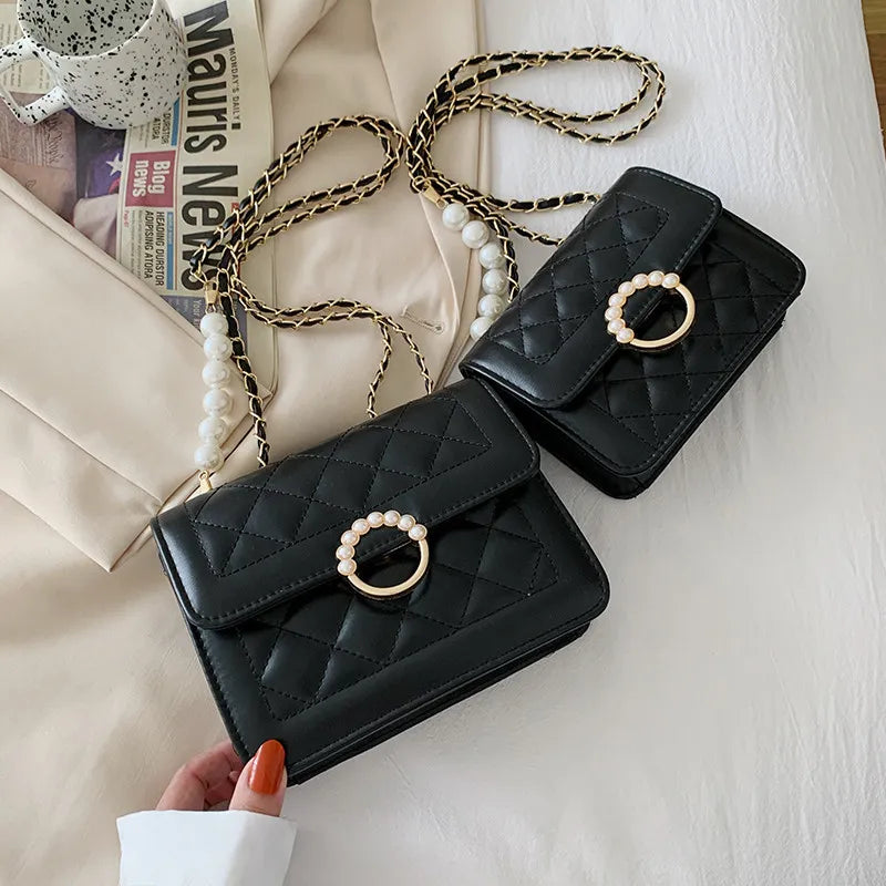 Women Rhomboid Embroidery Shoulder Bag