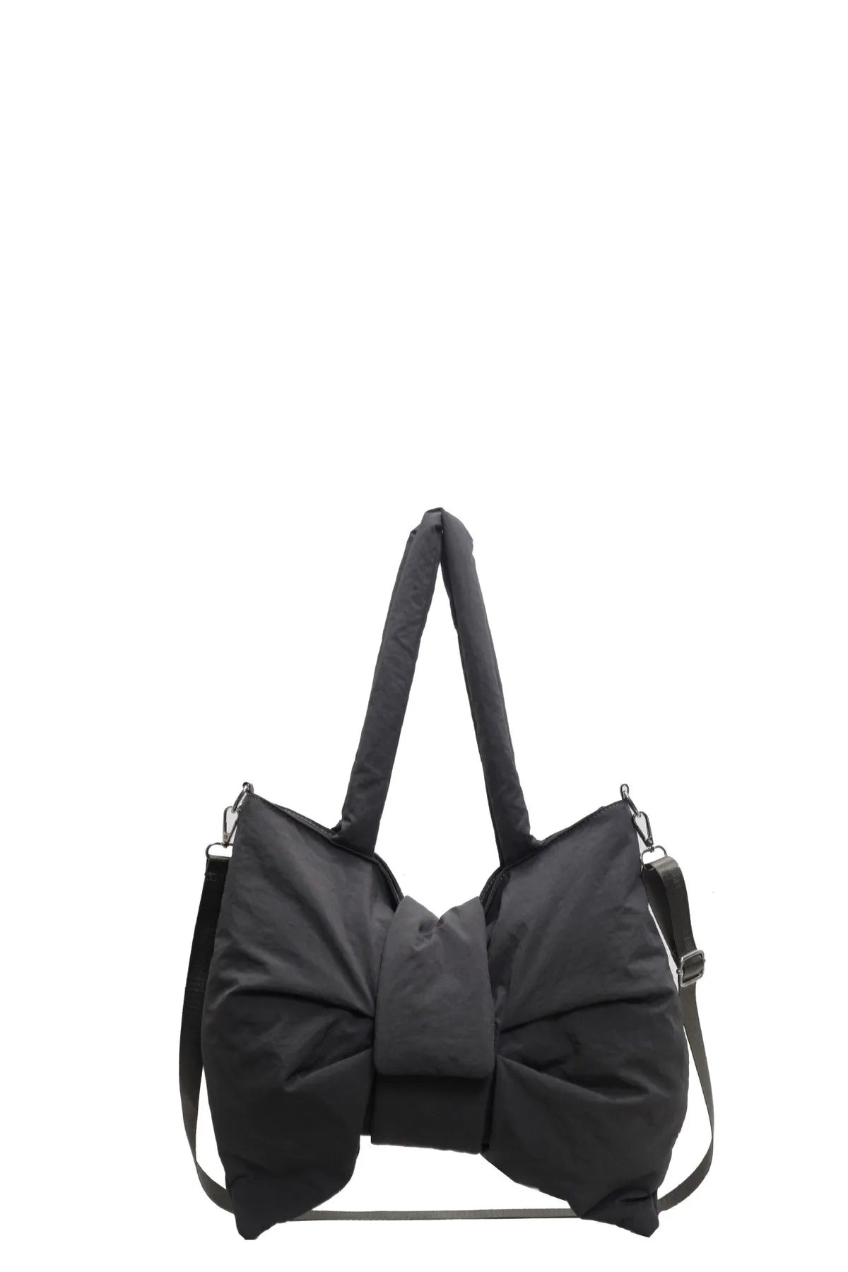 Women Fashion Elegant Solid Color Bowknot Nylon Cloth Shoulder Bag