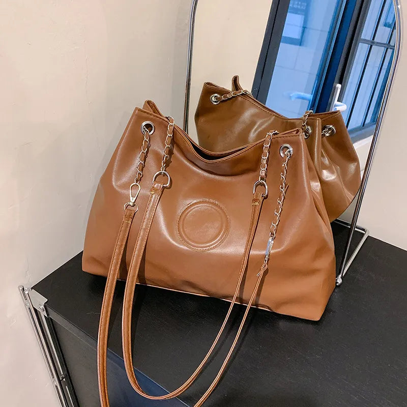 Large Capacity PU Shoulder Bag