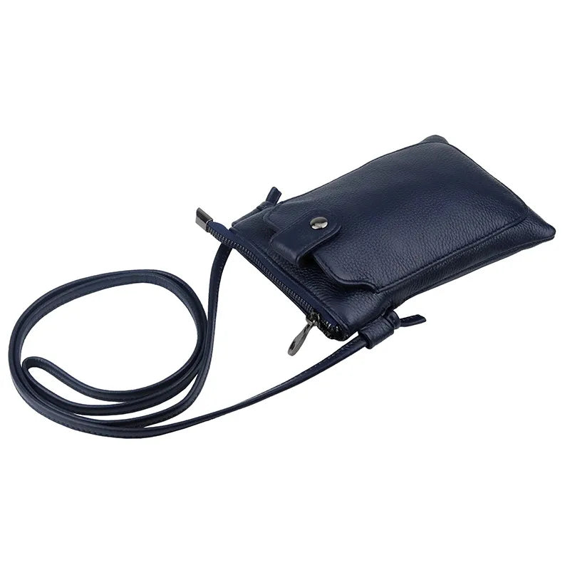 Wholesale Women Fashion Solid Color Genuine Leather Mini Crossbody Bag