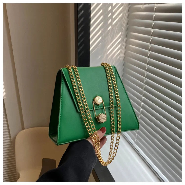 Women Fashion Casual Solid Color Flap Chain Mini Shoulder Bag