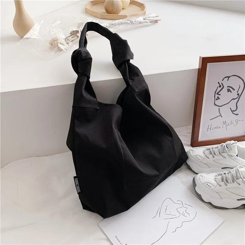 Women Casual Design Solid Color Large Capacity Shoulder Handle Tote Bag