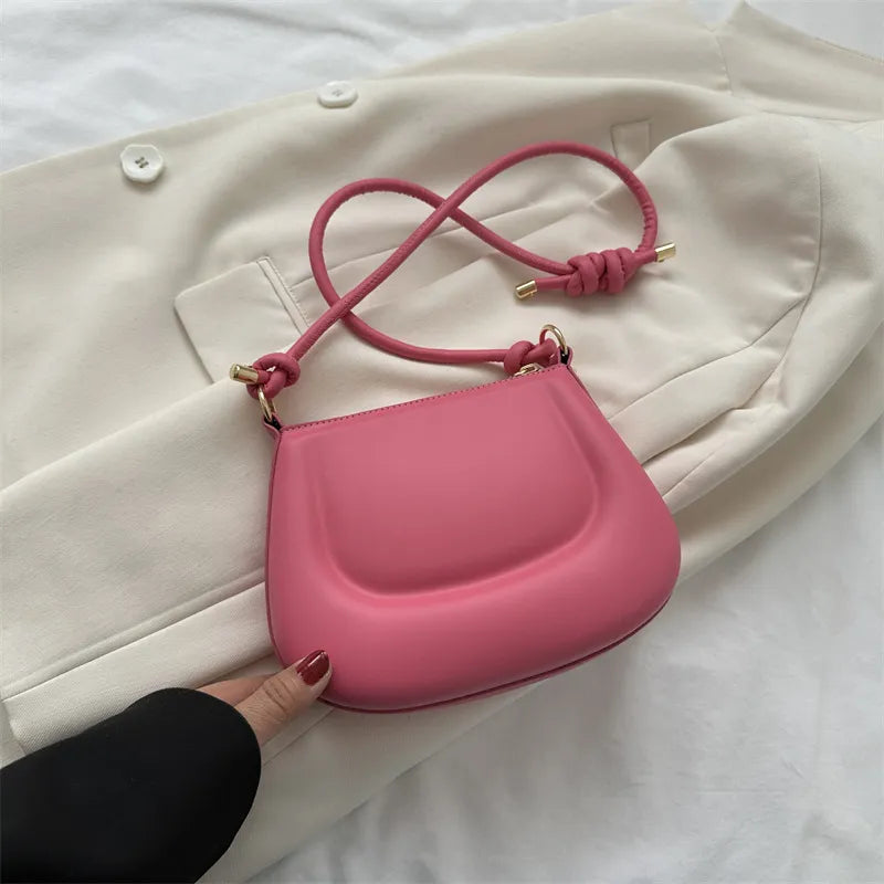 Women Fashion Solid Color Zipper Shoulder Underarm Bag