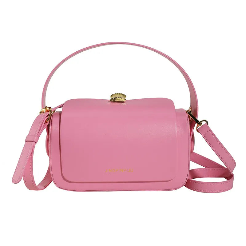 Women Fashion Simple Letter Flap Handle Shoulder Bag