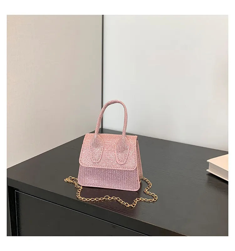 Fashion Solid Color Chain Mini Crossbody Bag