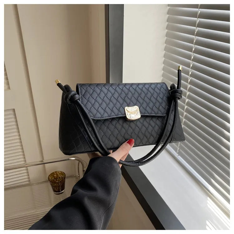Rhomboid Flap-On PU Shoulder Underarm Bag