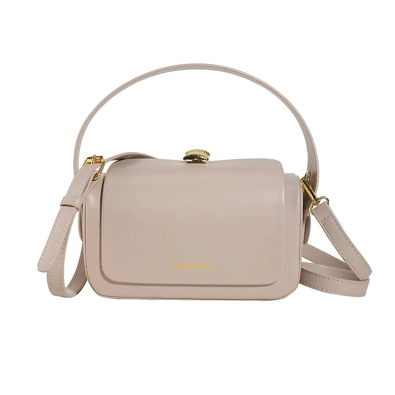 Women Fashion Simple Letter Flap Handle Shoulder Bag