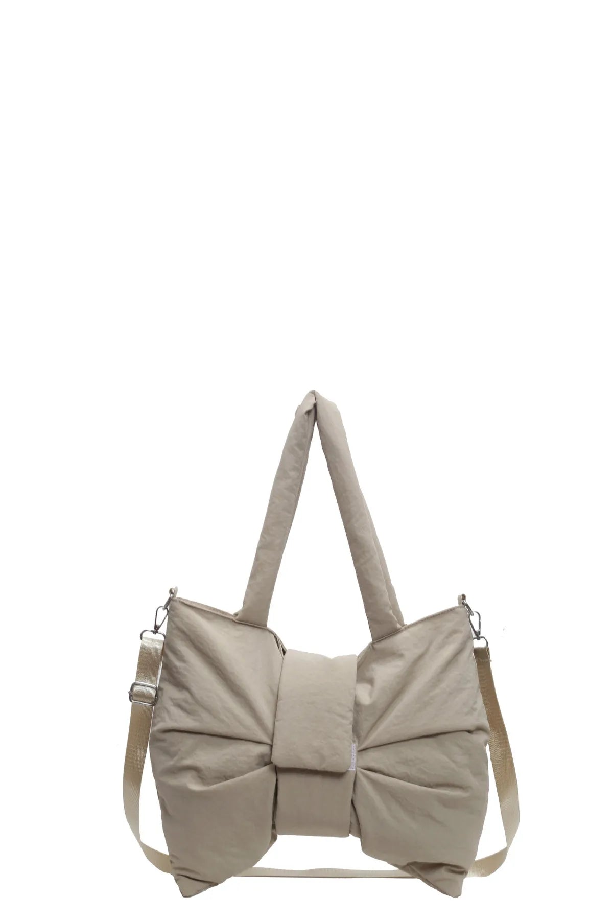 Women Fashion Elegant Solid Color Bowknot Nylon Cloth Shoulder Bag