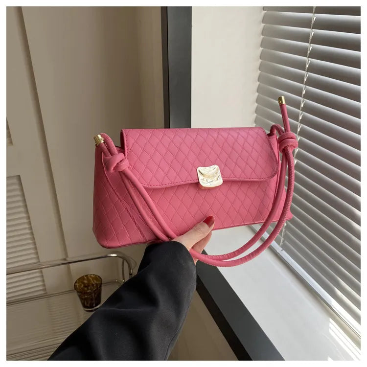 Rhomboid Flap-On PU Shoulder Underarm Bag