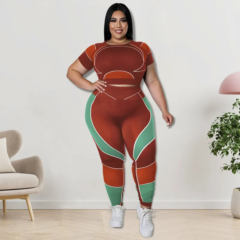 Women Sports Navel Tight Yoga Short Top And Pants Two Pieces Suit