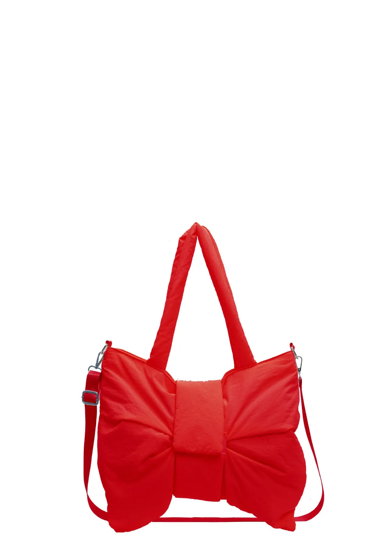 Women Fashion Elegant Solid Color Bowknot Nylon Cloth Shoulder Bag