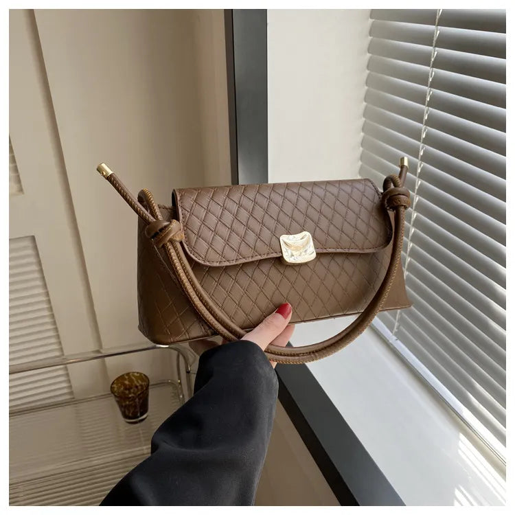 Rhomboid Flap-On PU Shoulder Underarm Bag