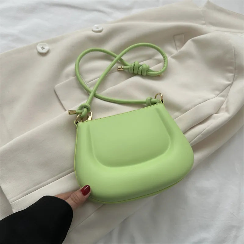Women Fashion Solid Color Zipper Shoulder Underarm Bag