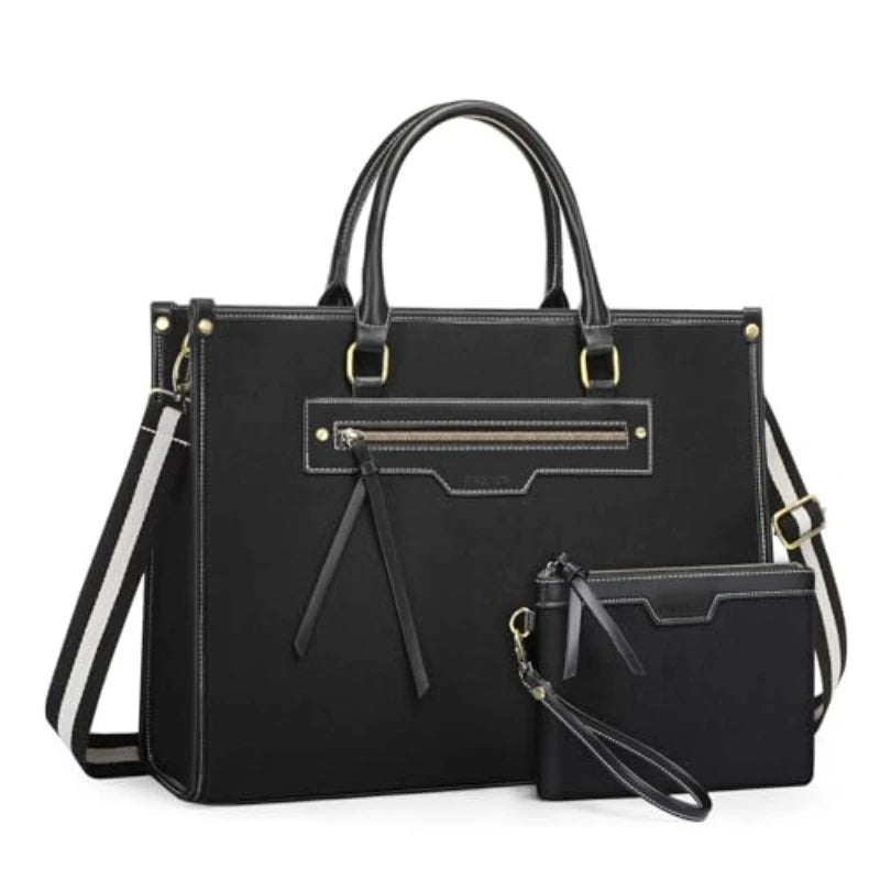 women Large Capacity Canvas & Convertible Shoulder BagReinforced Bottom for Business Travel