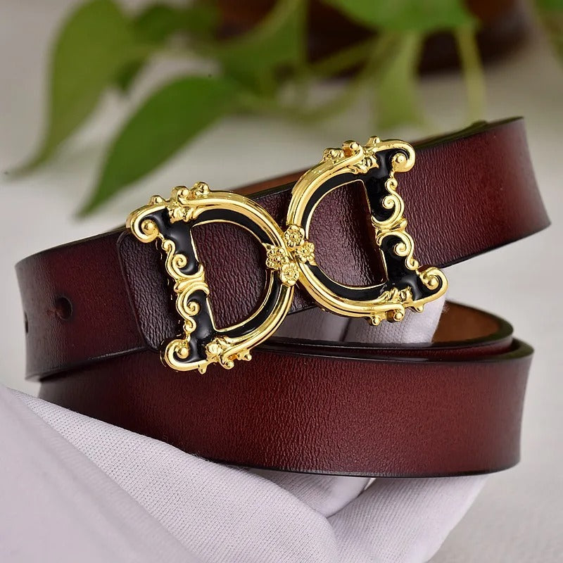 Vintage Belt with Classic Letter Buckle – 105cm