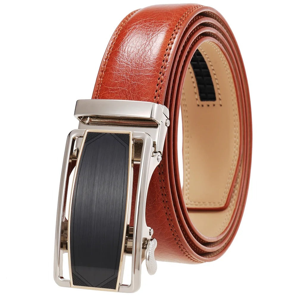 Genuine Leather Automatic Buckle Belt – 110cm