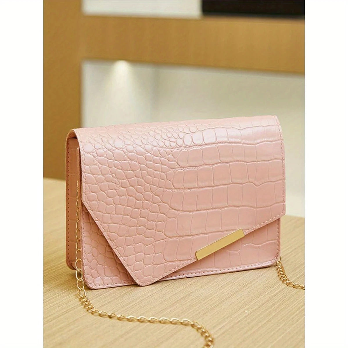 Women's Elegant Crocodile-Embossed Mini Crossbody Bag