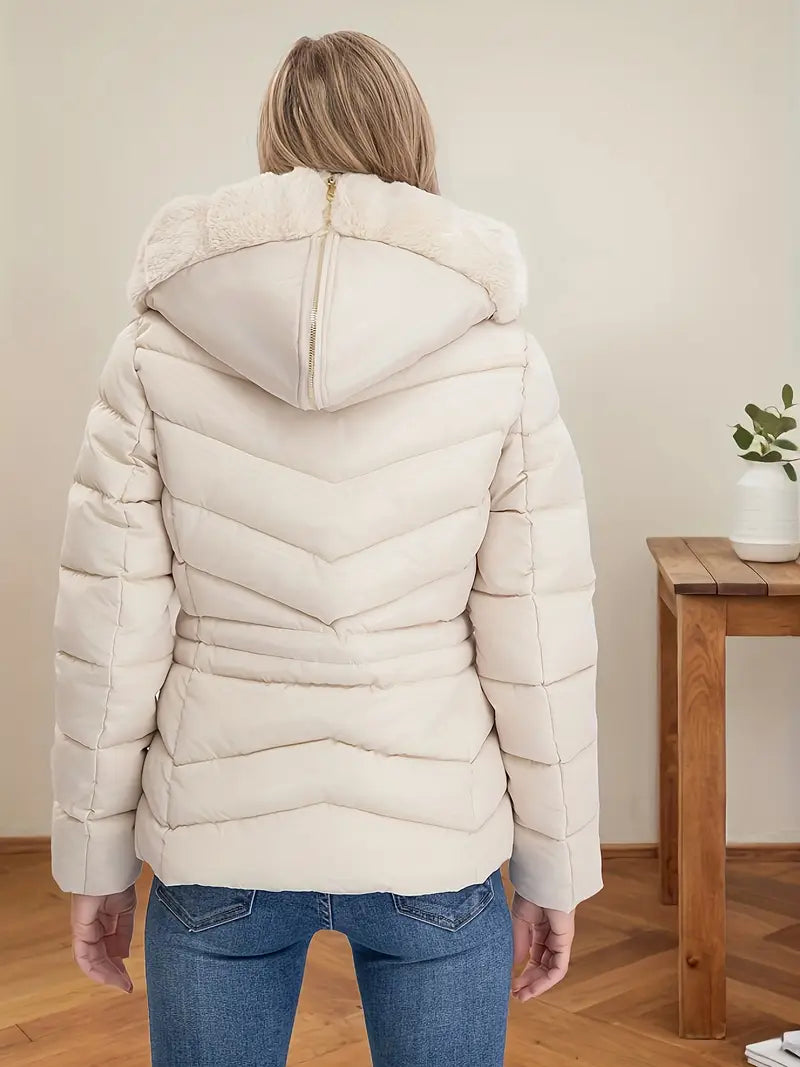 Luxurious Red Women's Quilted Jacket