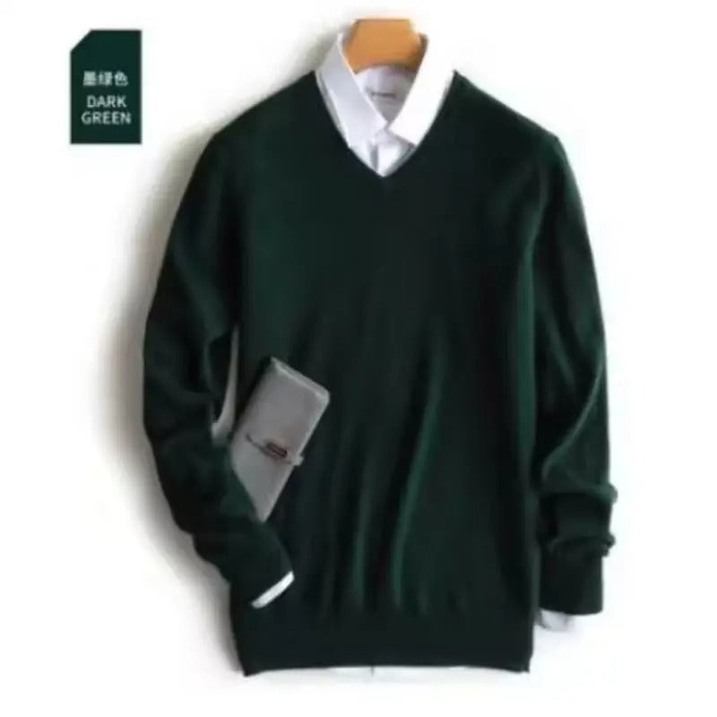 Cashmere Cotton Blended Thick Pullover Men Sweater