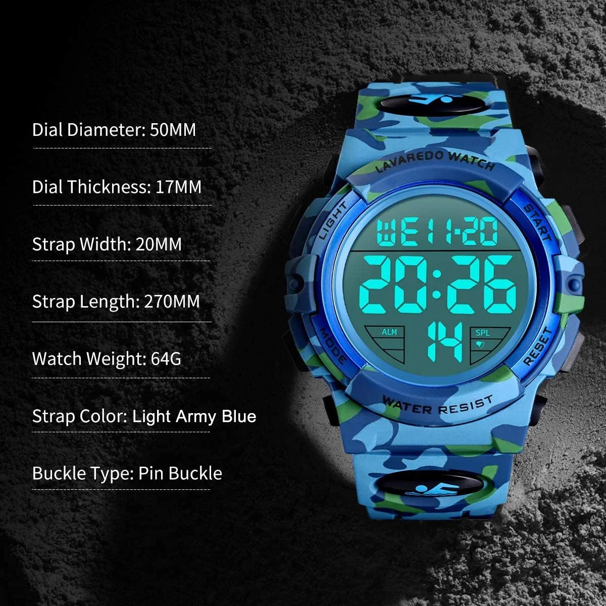 Watches for Man Digital Watches Waterproof Sport Watch with LED Backlight, Running Sports Digital Watch Gifts for Man Father's Day Gift
