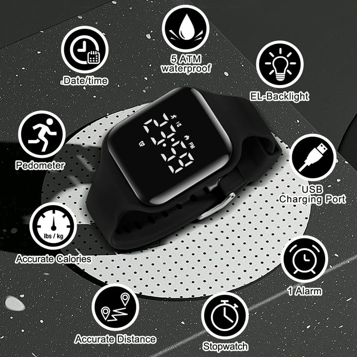 Sport Watch with Stopwatch,Alarm Clock, Waterproof Watches