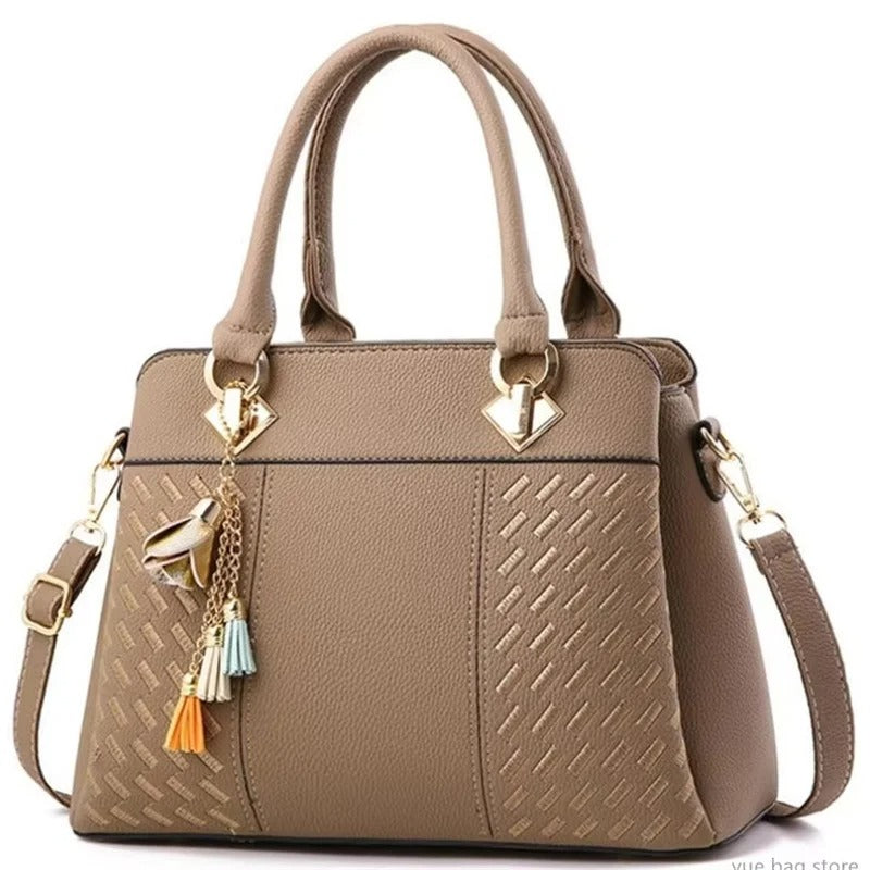 Black Tassel PU Leather Tote