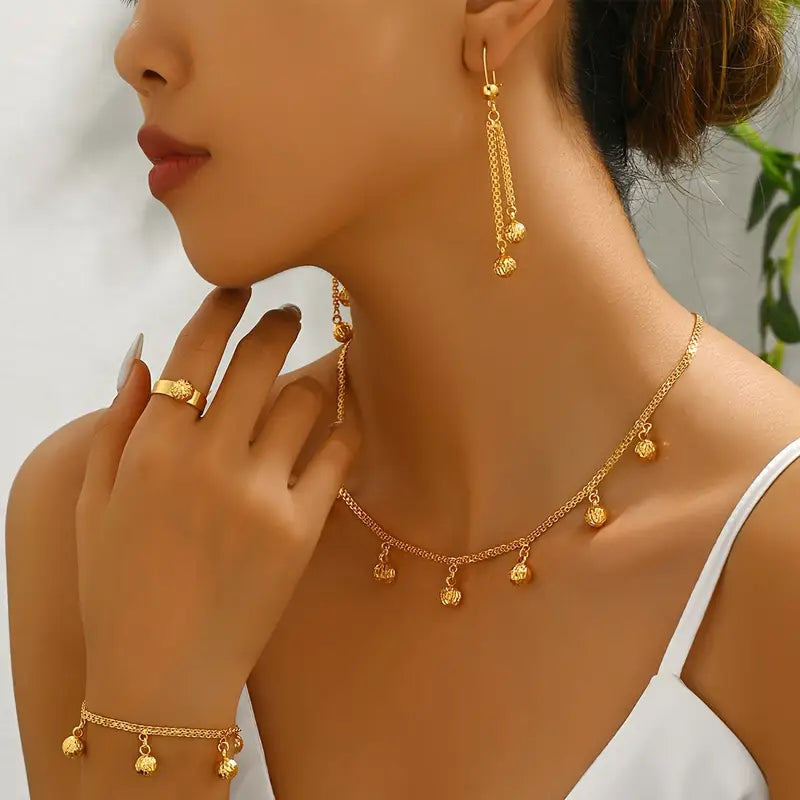 4pcs Vintage-Inspired Jewelry Set