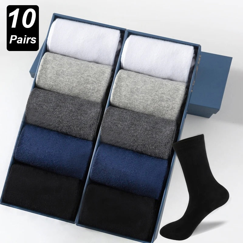 Men’s Combed Cotton Black Socks – 10 Pairs