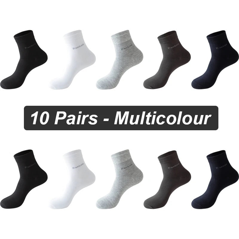 Men’s Bamboo Fiber Business Socks – 10 Pairs