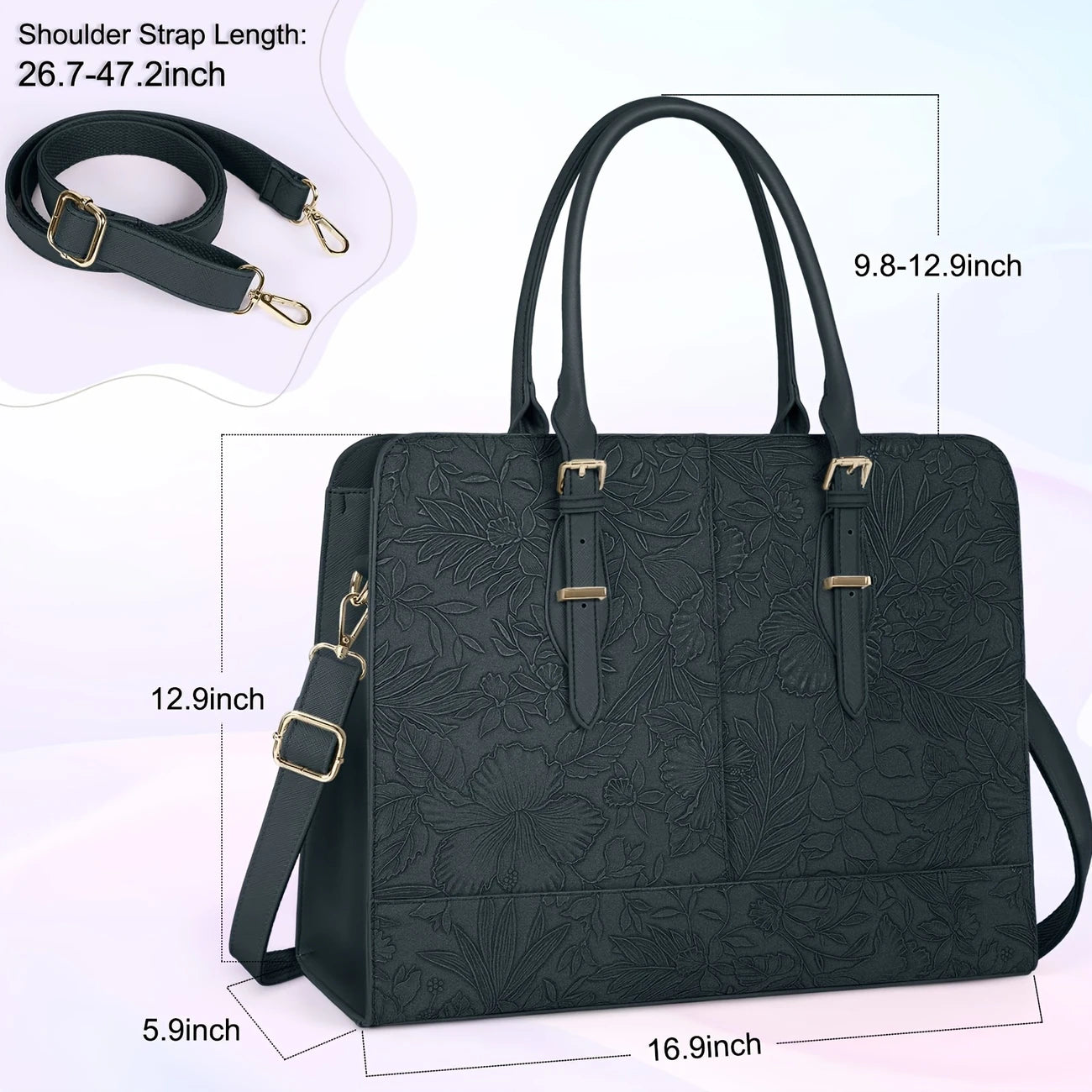 Women 15.6 Inch Computer Work Tote Business Office Professional Large Capacity Handbag