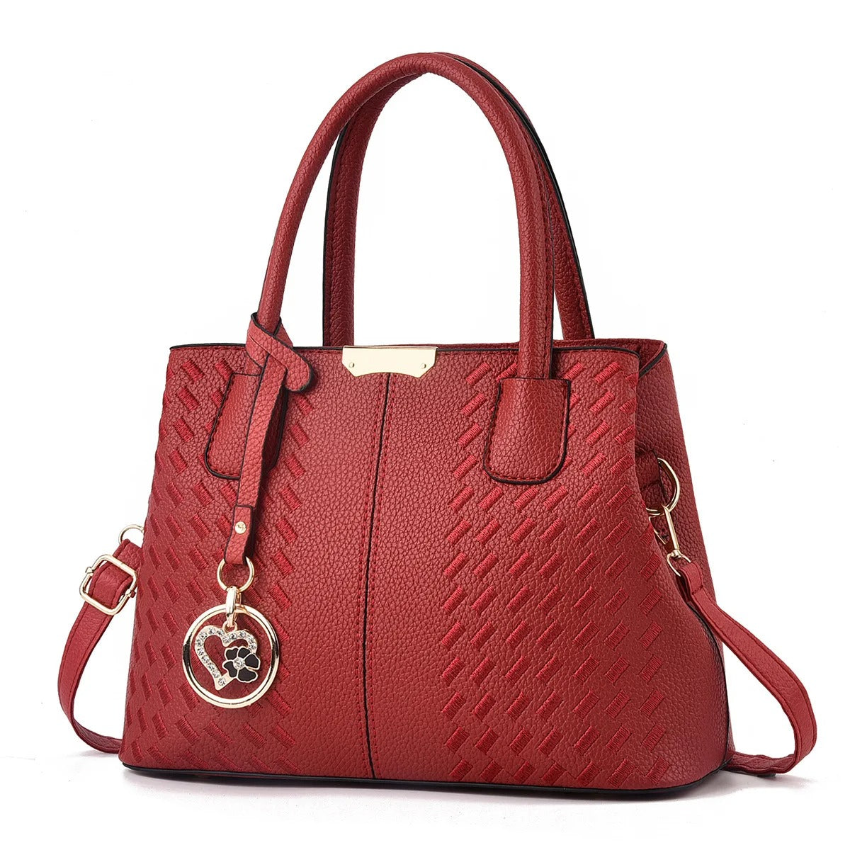Embroidered Soft Leather Lady Handbag