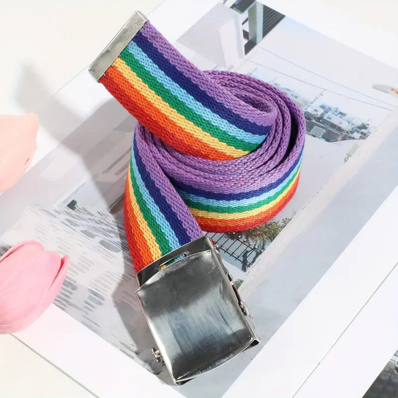 Canvas Men's Rainbow Belt