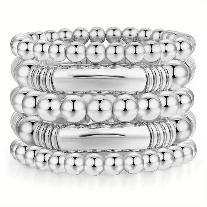 Stylish 14K Plated Multilayer Beaded Bracelet