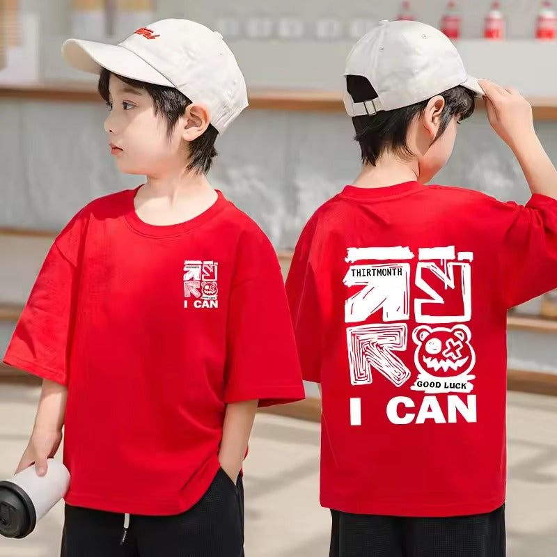Summer Kids Clothes Boys Girls  Cartoon Print T Shirt