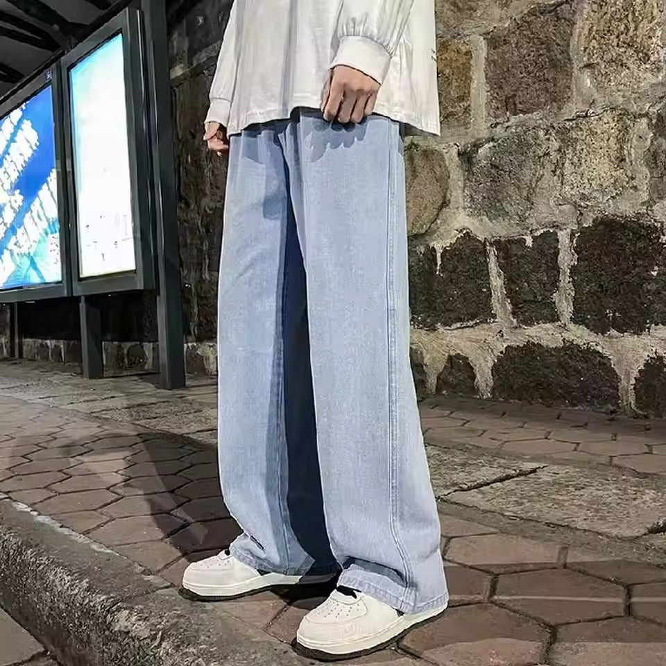 Fashion Men's Solid Color Drape Jeans