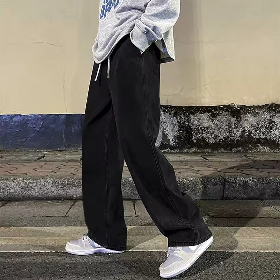 Fashion Men's Solid Color Drape Jeans